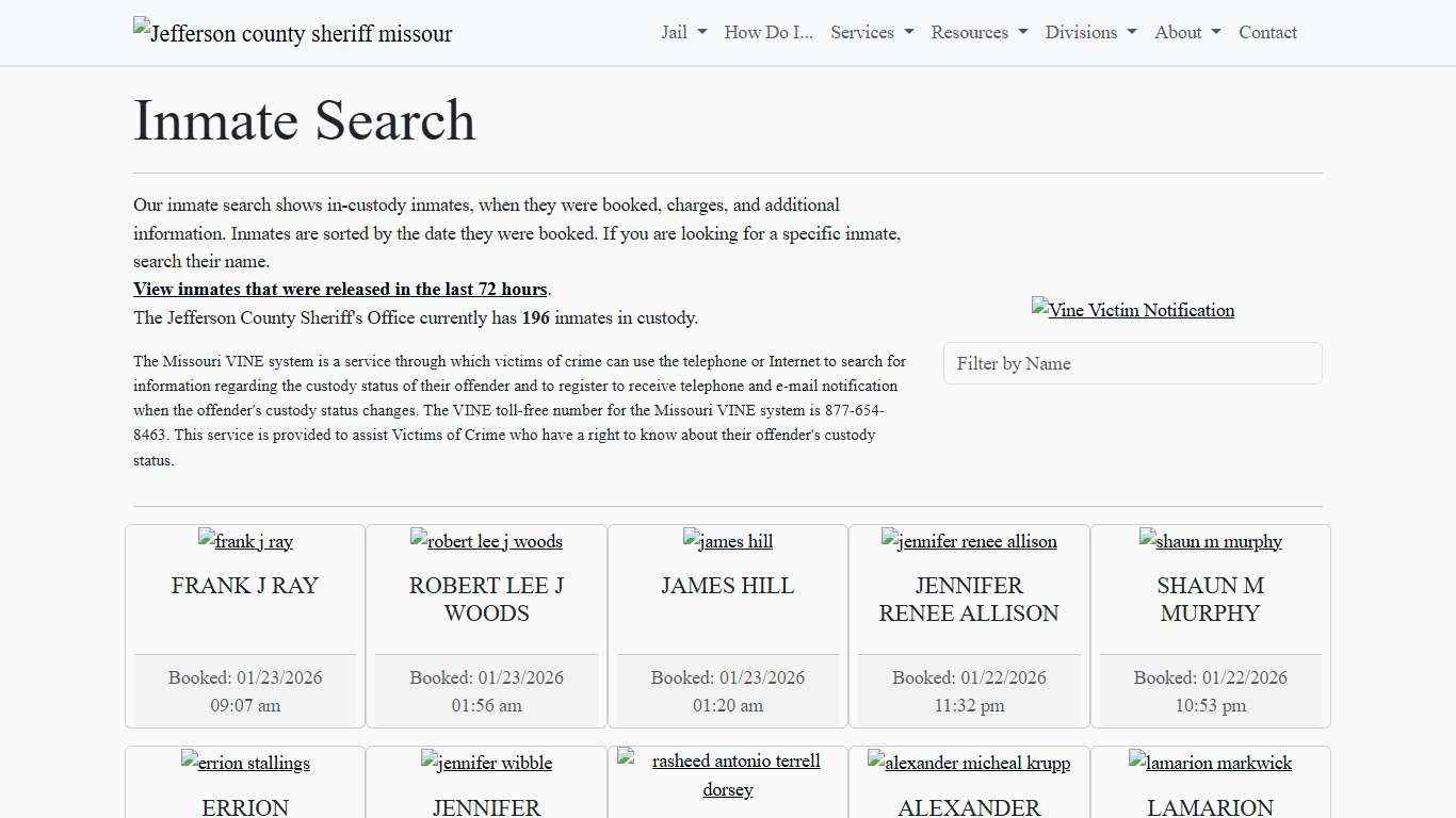 Inmate Search Jefferson County Sheriff's Office